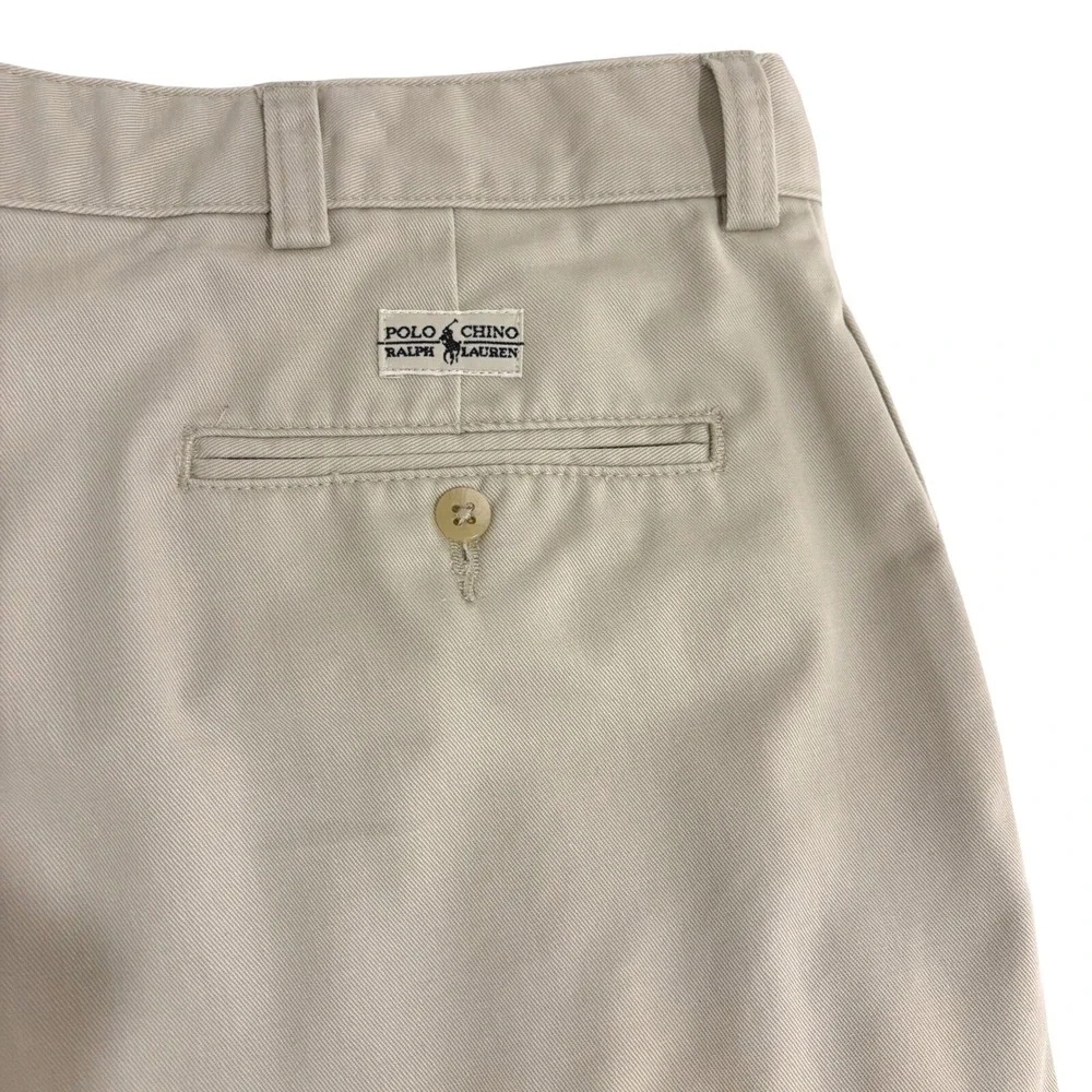 Polo Ralph Lauren Double Pleated Andrew Pant Mens 38x31 Khaki Tan Chino Relaxed